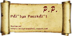Pólya Paszkál névjegykártya